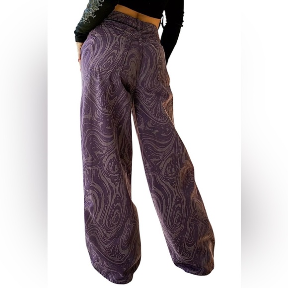 BDG High Rise Tan Swirl Wide Leg Puddle Pants Size 24 - Picture 2 of 12